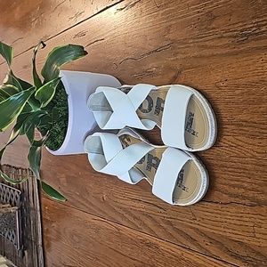 Sorel Ella womens white with jute trim sandal